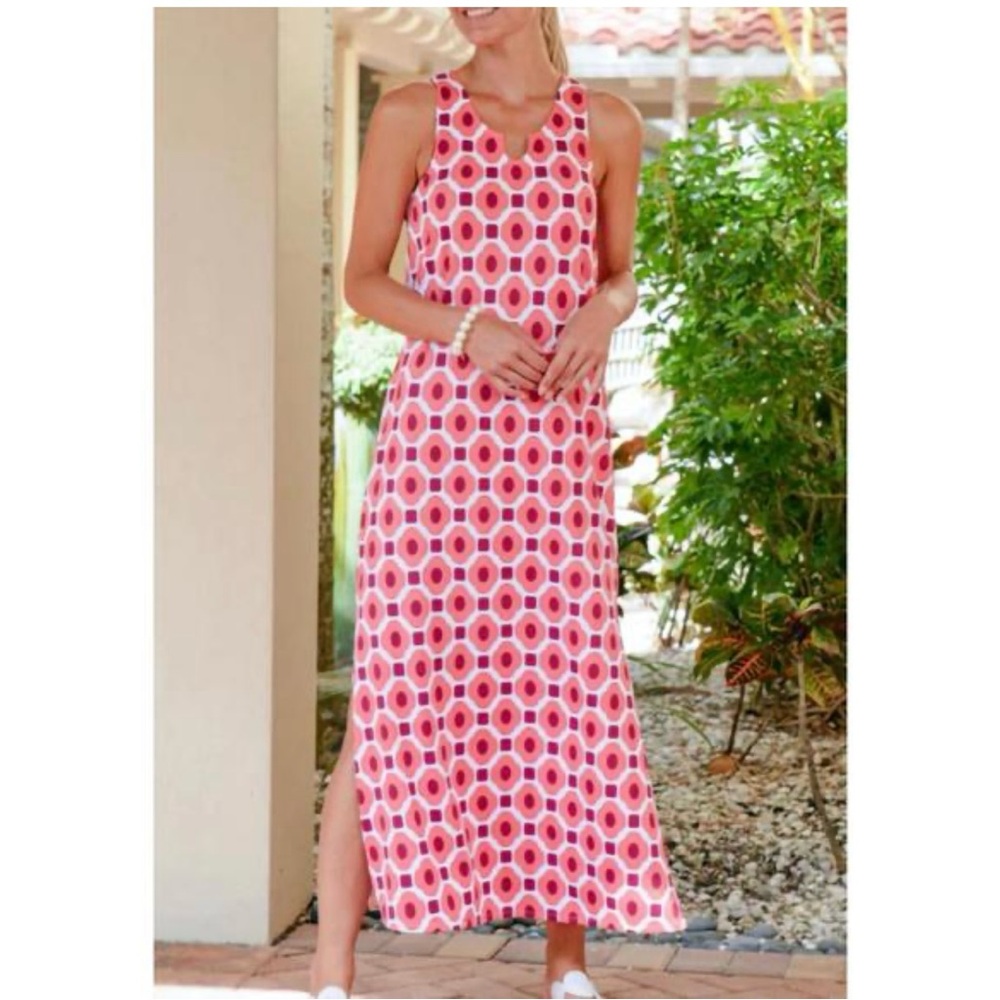 🆕 Cabana Life Coral Gables Coverluxe
Sleeveless Maxi Dress Pink White SPF 8 10 M